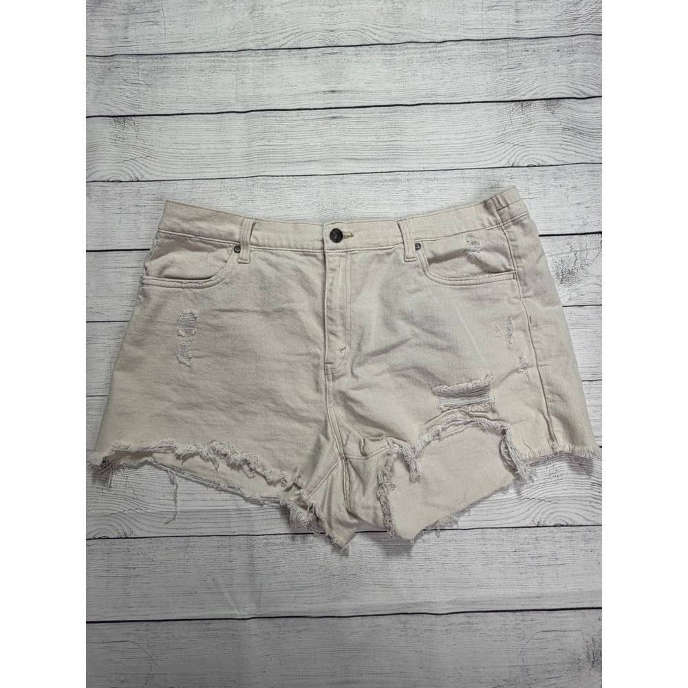 Aerie Distressed Denim Daydream Shorts Large Boho Festival Casual Comfy Summer